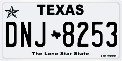 TX license plate DNJ8253