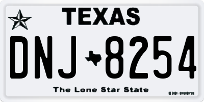TX license plate DNJ8254