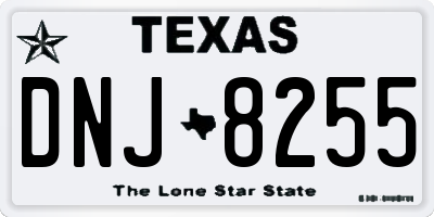 TX license plate DNJ8255
