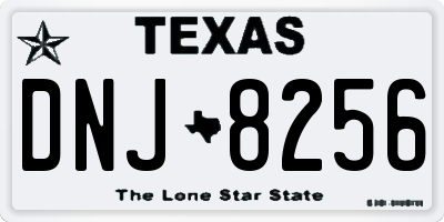 TX license plate DNJ8256