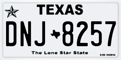 TX license plate DNJ8257