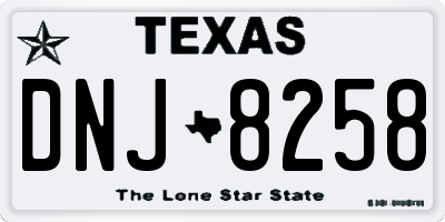 TX license plate DNJ8258