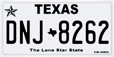 TX license plate DNJ8262