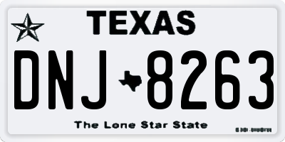 TX license plate DNJ8263
