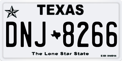 TX license plate DNJ8266