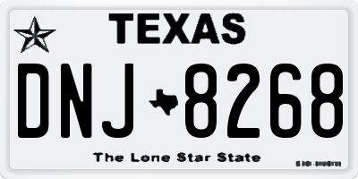 TX license plate DNJ8268