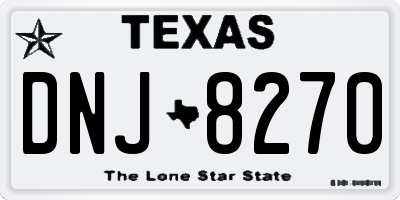 TX license plate DNJ8270