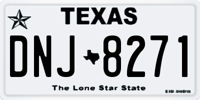 TX license plate DNJ8271