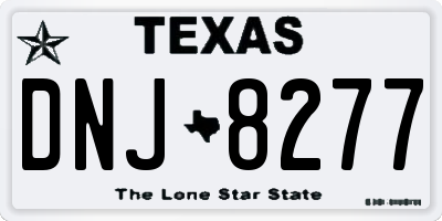 TX license plate DNJ8277