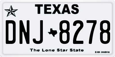 TX license plate DNJ8278