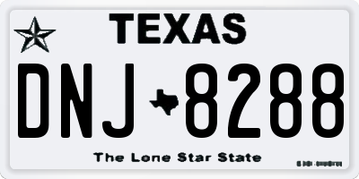 TX license plate DNJ8288