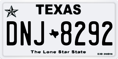 TX license plate DNJ8292