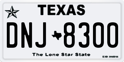 TX license plate DNJ8300