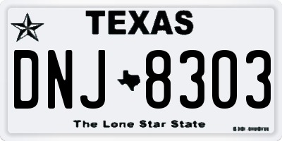 TX license plate DNJ8303