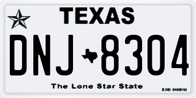 TX license plate DNJ8304