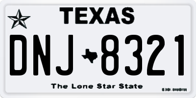 TX license plate DNJ8321