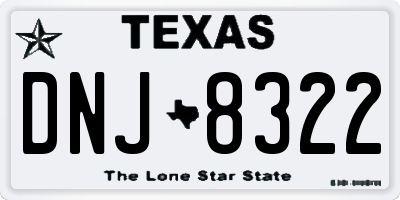TX license plate DNJ8322