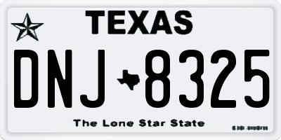 TX license plate DNJ8325
