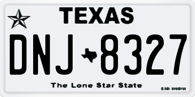 TX license plate DNJ8327