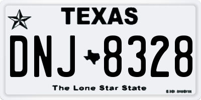 TX license plate DNJ8328