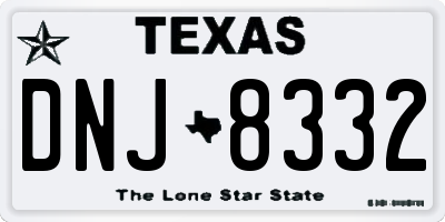 TX license plate DNJ8332