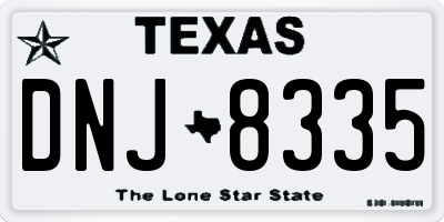 TX license plate DNJ8335