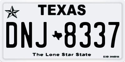 TX license plate DNJ8337