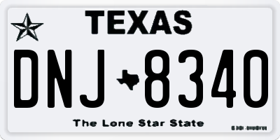 TX license plate DNJ8340