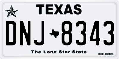 TX license plate DNJ8343