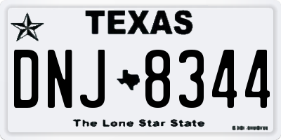 TX license plate DNJ8344