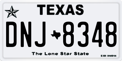 TX license plate DNJ8348