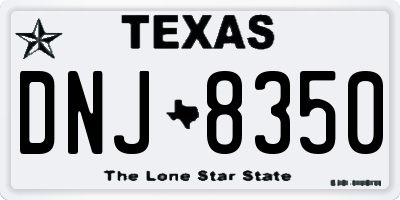 TX license plate DNJ8350
