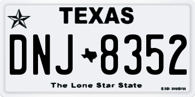 TX license plate DNJ8352