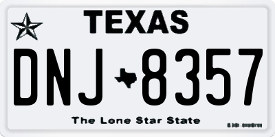 TX license plate DNJ8357