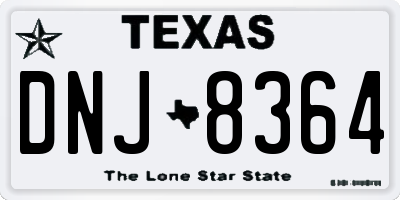 TX license plate DNJ8364