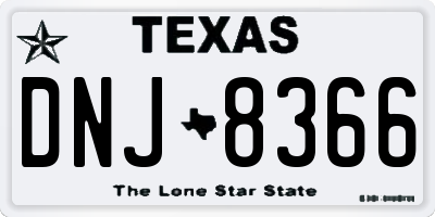 TX license plate DNJ8366