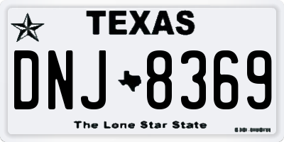 TX license plate DNJ8369