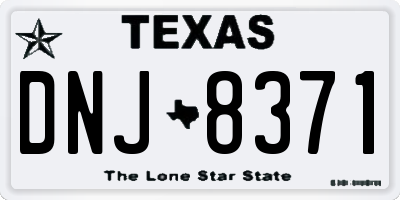 TX license plate DNJ8371