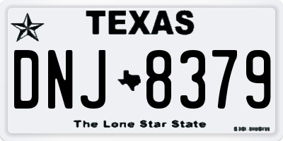 TX license plate DNJ8379