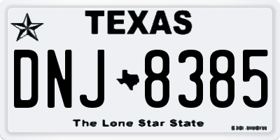 TX license plate DNJ8385