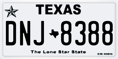 TX license plate DNJ8388