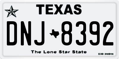 TX license plate DNJ8392