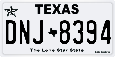 TX license plate DNJ8394