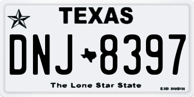 TX license plate DNJ8397