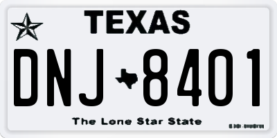 TX license plate DNJ8401