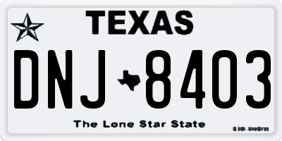 TX license plate DNJ8403