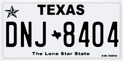 TX license plate DNJ8404