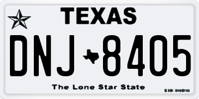 TX license plate DNJ8405
