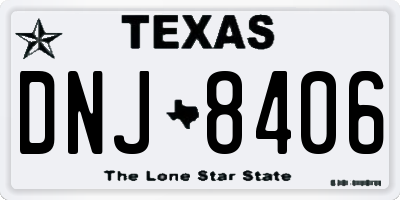 TX license plate DNJ8406