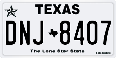 TX license plate DNJ8407